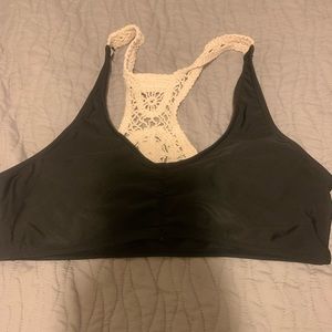 Black crochet bathing suit top